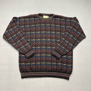 Vintage Falcon Bay Sweater Mens Large Textured Knit Multi Color Retro coogi Y2K